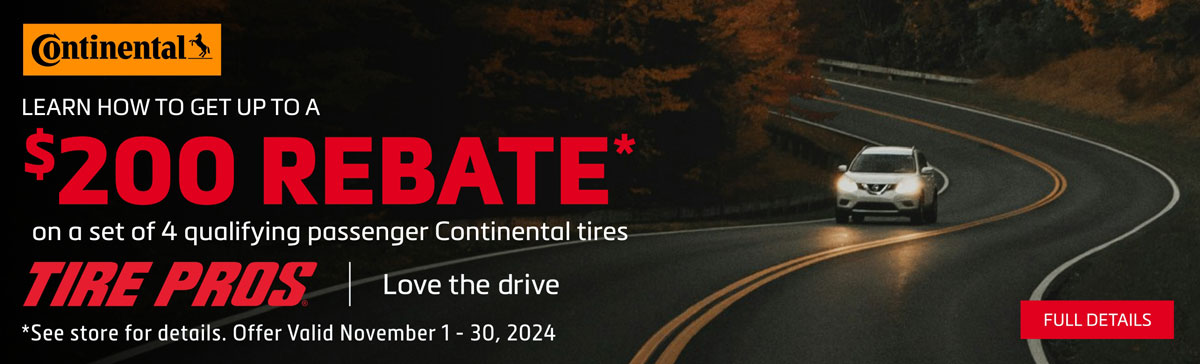 Continental Tire Rebate Banner