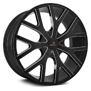 Cavallo CLV-15 Gloss Black W/ Milled Spokes