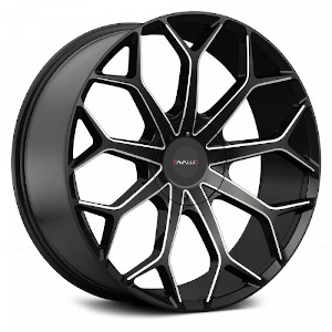 Cavallo CLV-22 Gloss Black W/ Milled Spokes