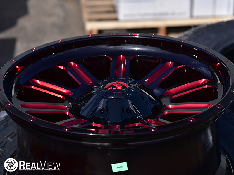 Fuel D621 Hardline 20x9 1 Glossy Black Red Milled 