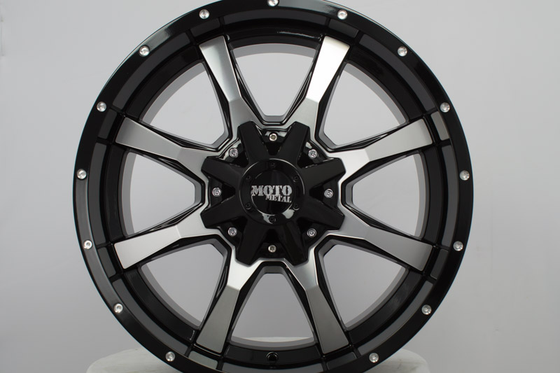 Moto Metal 970 Mo070b 20x9 8 Lug Gloss Black Machined Wheels Rims .JPG