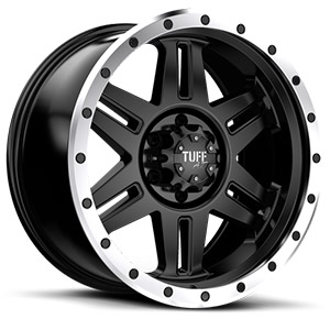 TUFF A.T. T16 Satin Black W/ Machined Flange