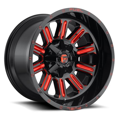 Fuel Offroad Hardline D620 Black W/ Red Milled Spokes Photo