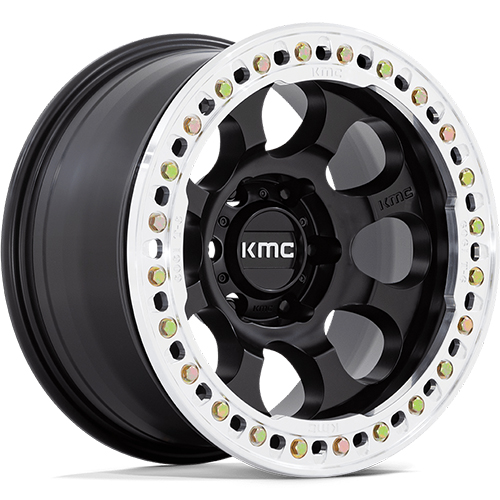 KMC Riot Beadlock KM237 Satin Black W/ Machined Ring Photo